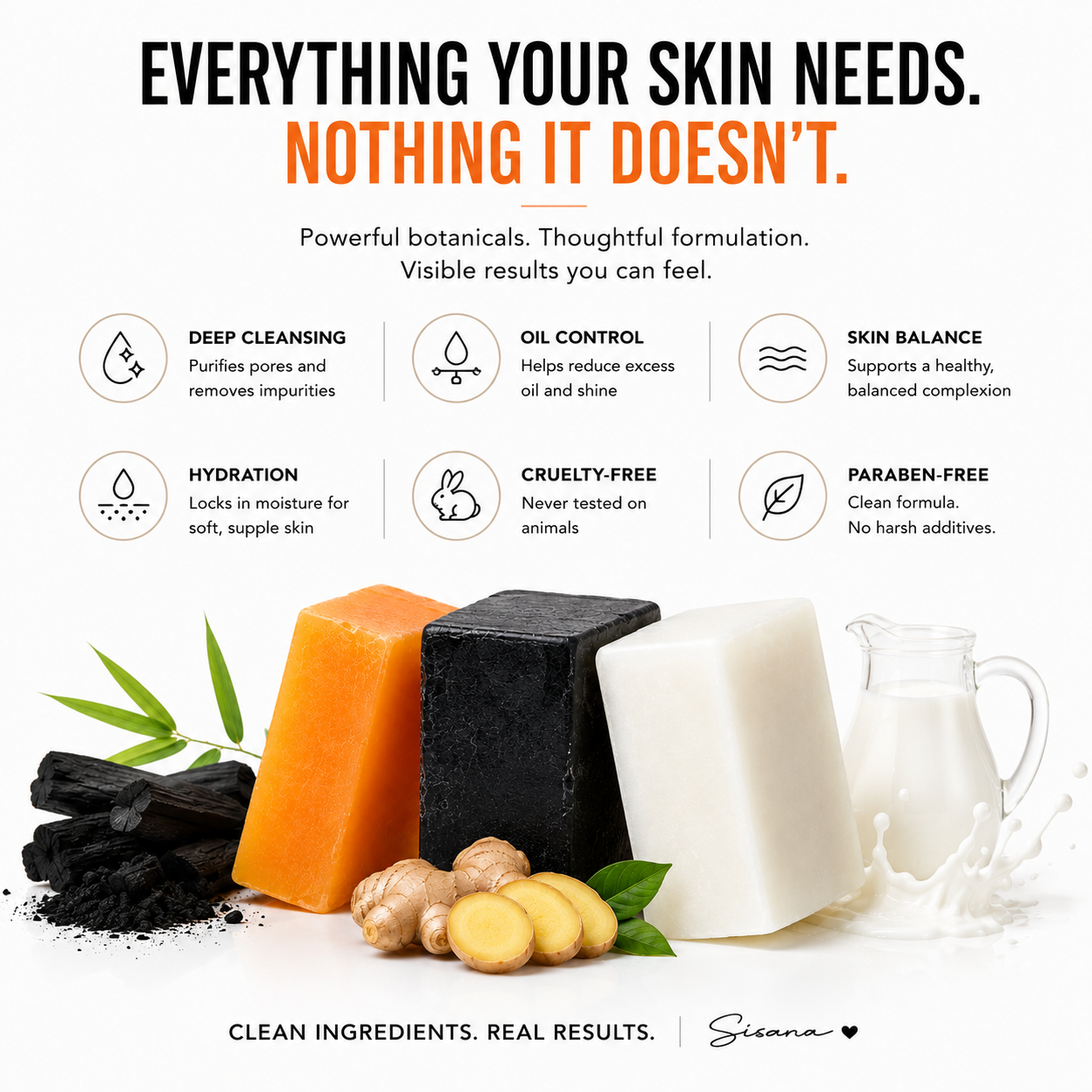 Deep Cleansing Soap Kit – Bamboo Charcoal, Ginger & Goat Milk